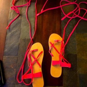 Worn Size 7 Charlotte Russe Lace Up Sandals